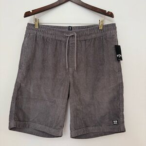 Billabong Shorts NWT Men’s Medium Gray Mike EW Corduroy Pull On Drawstring Skate